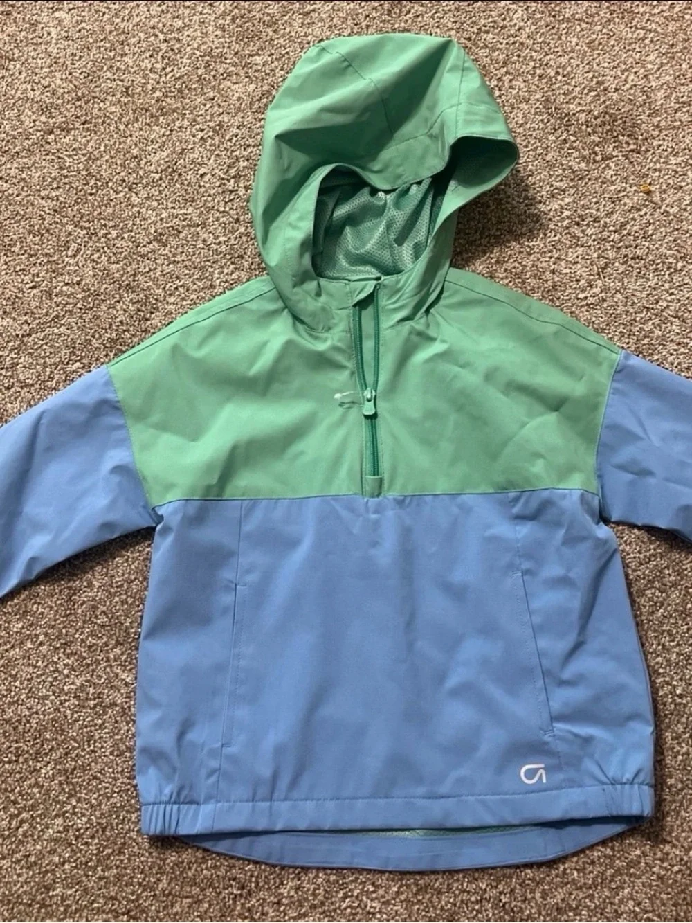 GAP Kids Two-Tone Hooded Windbreaker - Mint Green & Sky Blue